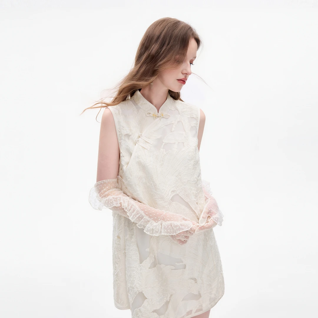 MISSCOCOON可可尼无袖裙子女2025秋季新款新中式国风盘扣连衣裙