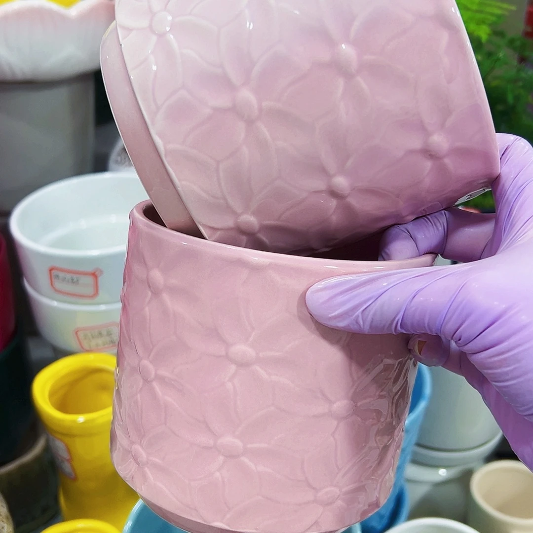 有孔外贸尾单陶瓷花盆凑单18米包邮