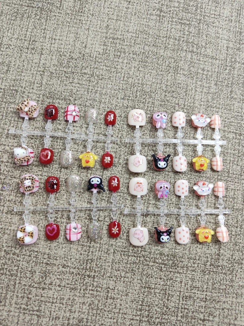 纯手工立体雪人节日氛围感可爱卡通短款穿戴甲可拆卸