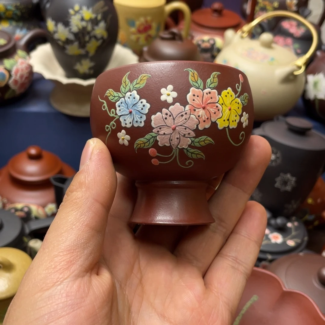 茶杯红泥紫砂主人杯100cc