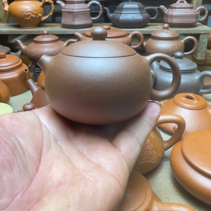 茶壶紫泥宜兴紫砂壶半手工西施壶，140cc