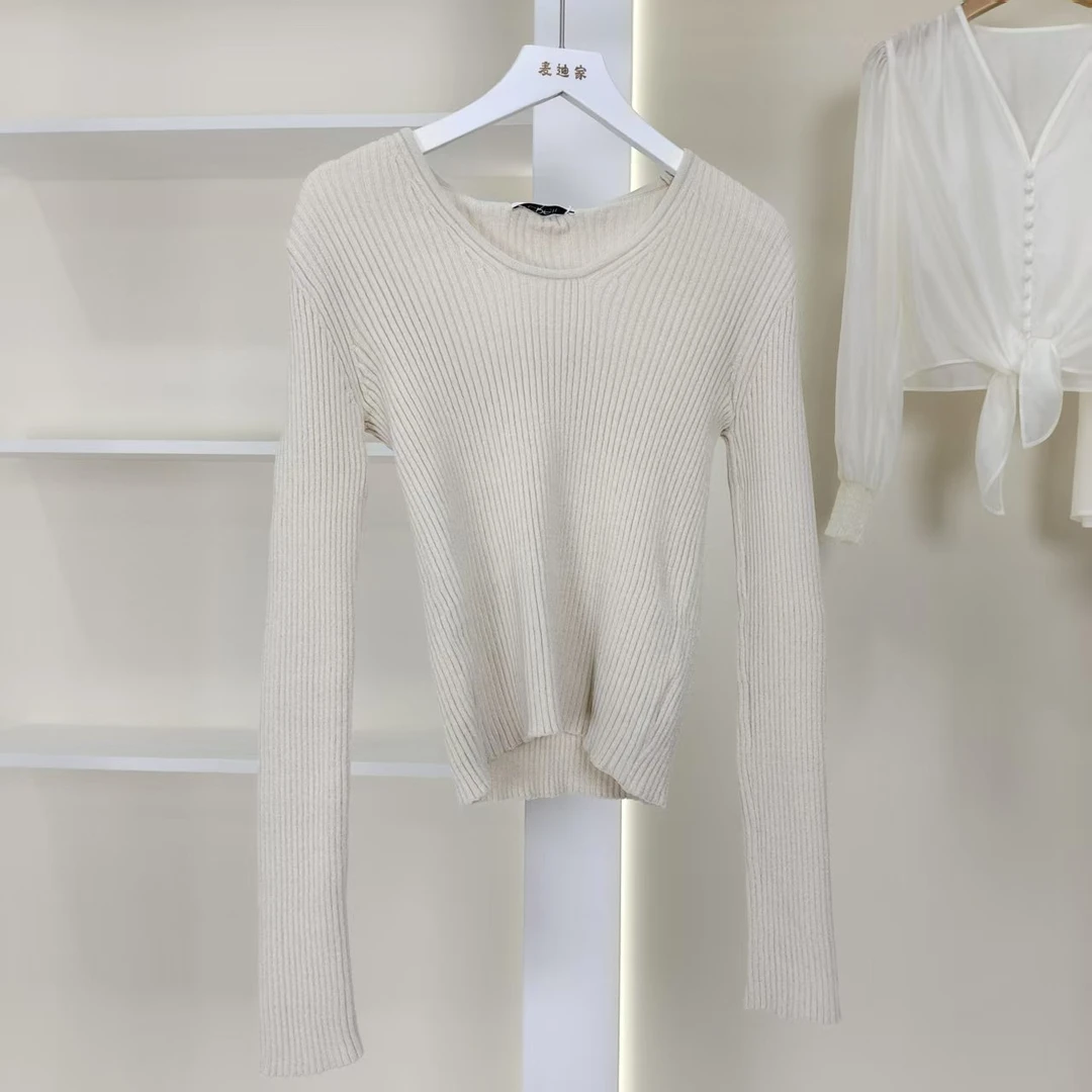 麦迪尚品【K】50428129简约修身打底针织衫春季女装商场同款