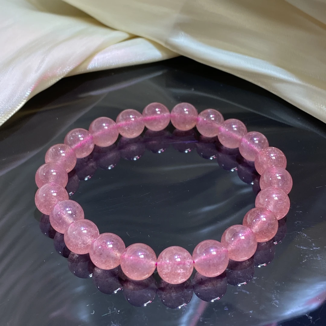 【小北珠宝】草莓晶单圈圆珠手串5-WK134X15【多样性发一件】约8mm+