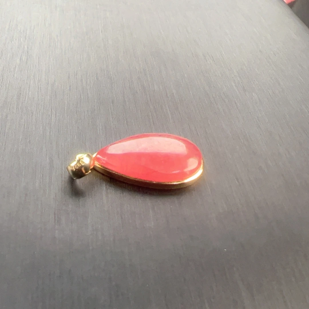 菱锰矿（红纹石）银S925镶嵌吊坠(赠链)