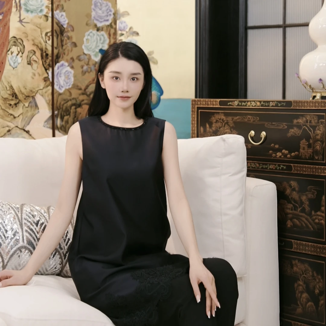 Betty Bairn【刘HAHA精选】高定桑蚕丝羊毛裙子25B-BW8900