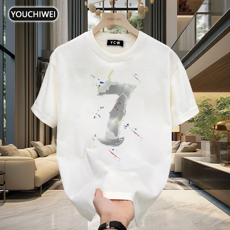 优驰威痞帅纯棉字母印花T恤青年男女夏季ins街头潮流宽松百搭短袖