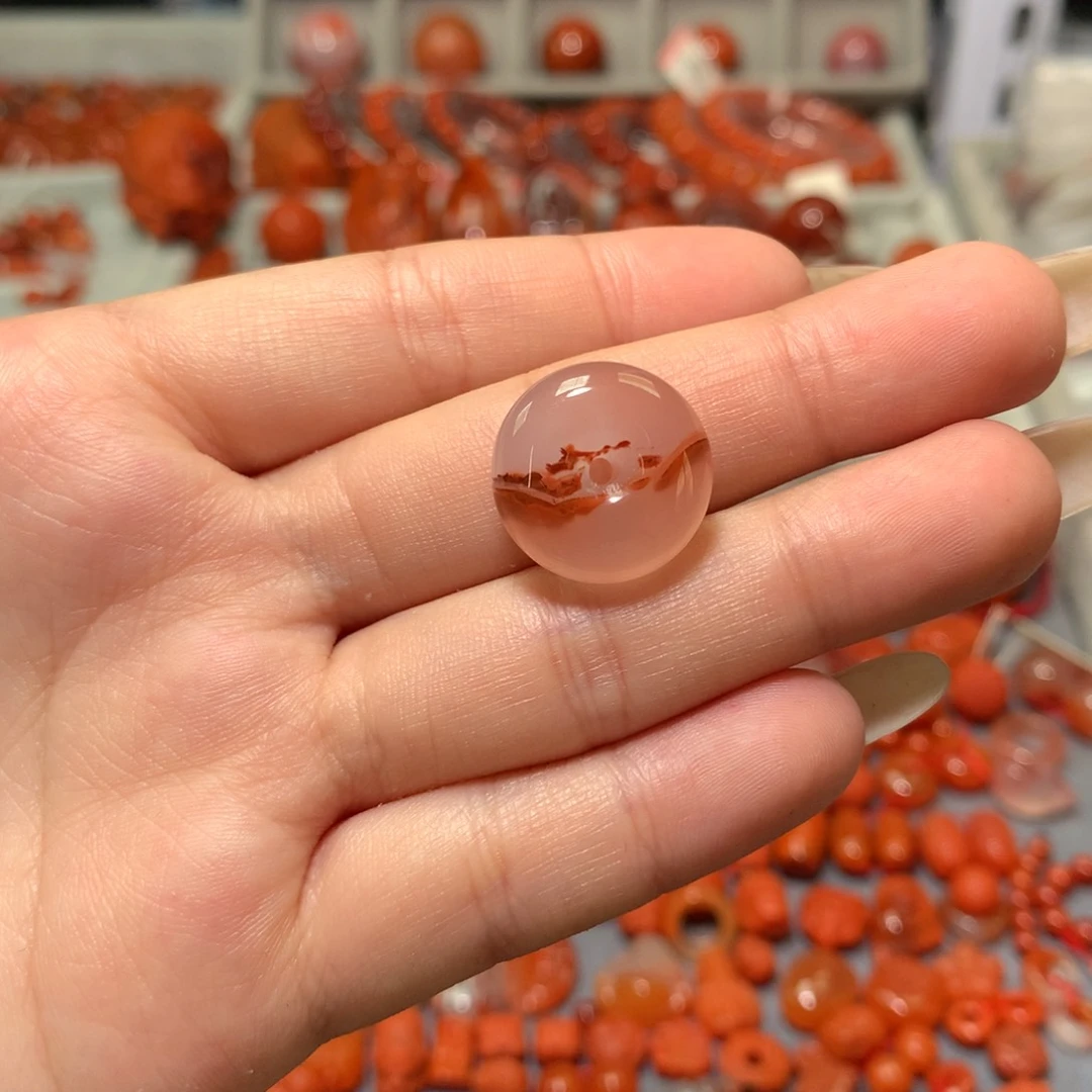 【闪购商品】南红玛瑙冰飘平安扣17+未镶嵌
