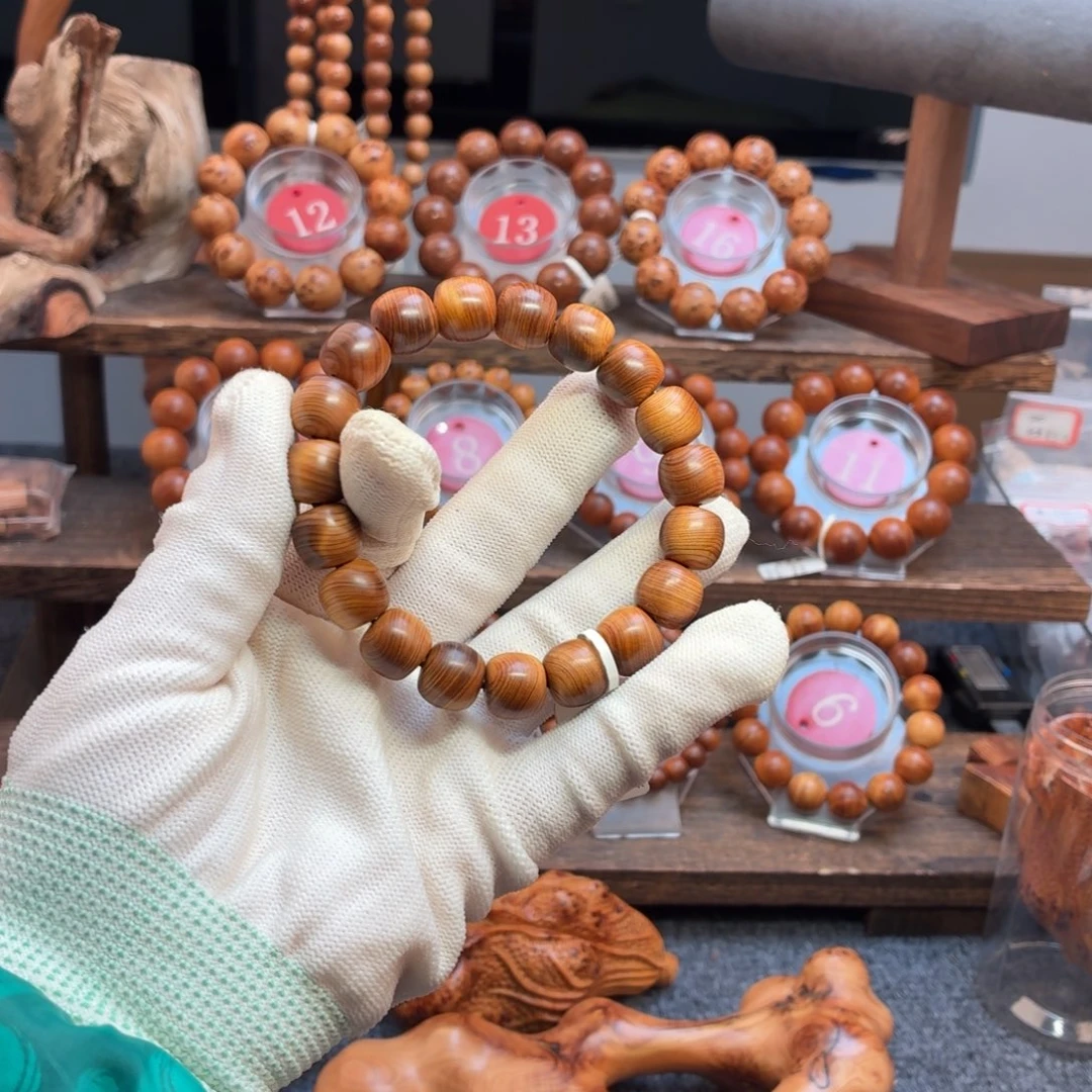 柏木（崖柏）手串/手链08黑油蚕丝纹