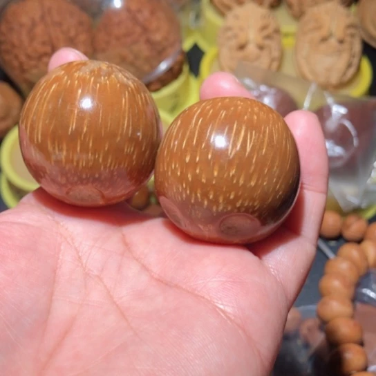 文玩核桃把件紫金鼠光珠手球