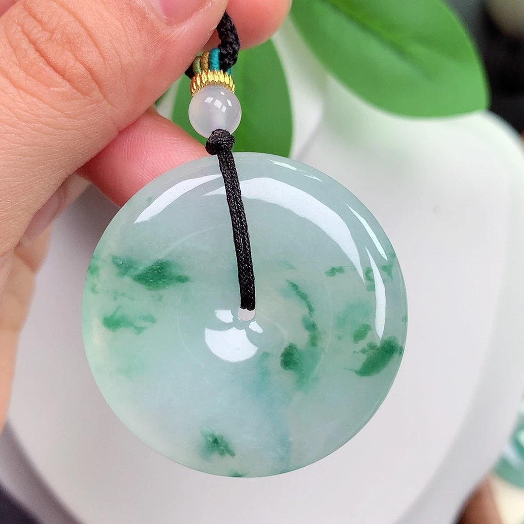 颈饰未镶嵌翡翠平安扣 38.2x5.8mm