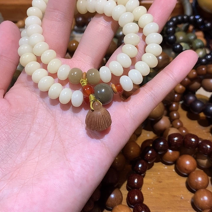 肥***妹果皮菩提根双圈手串