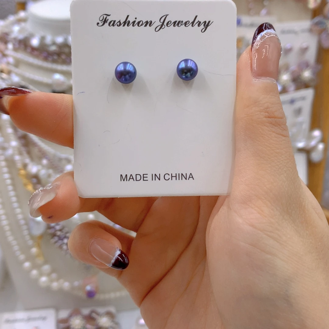 淡水珍珠耳饰银S925镶嵌