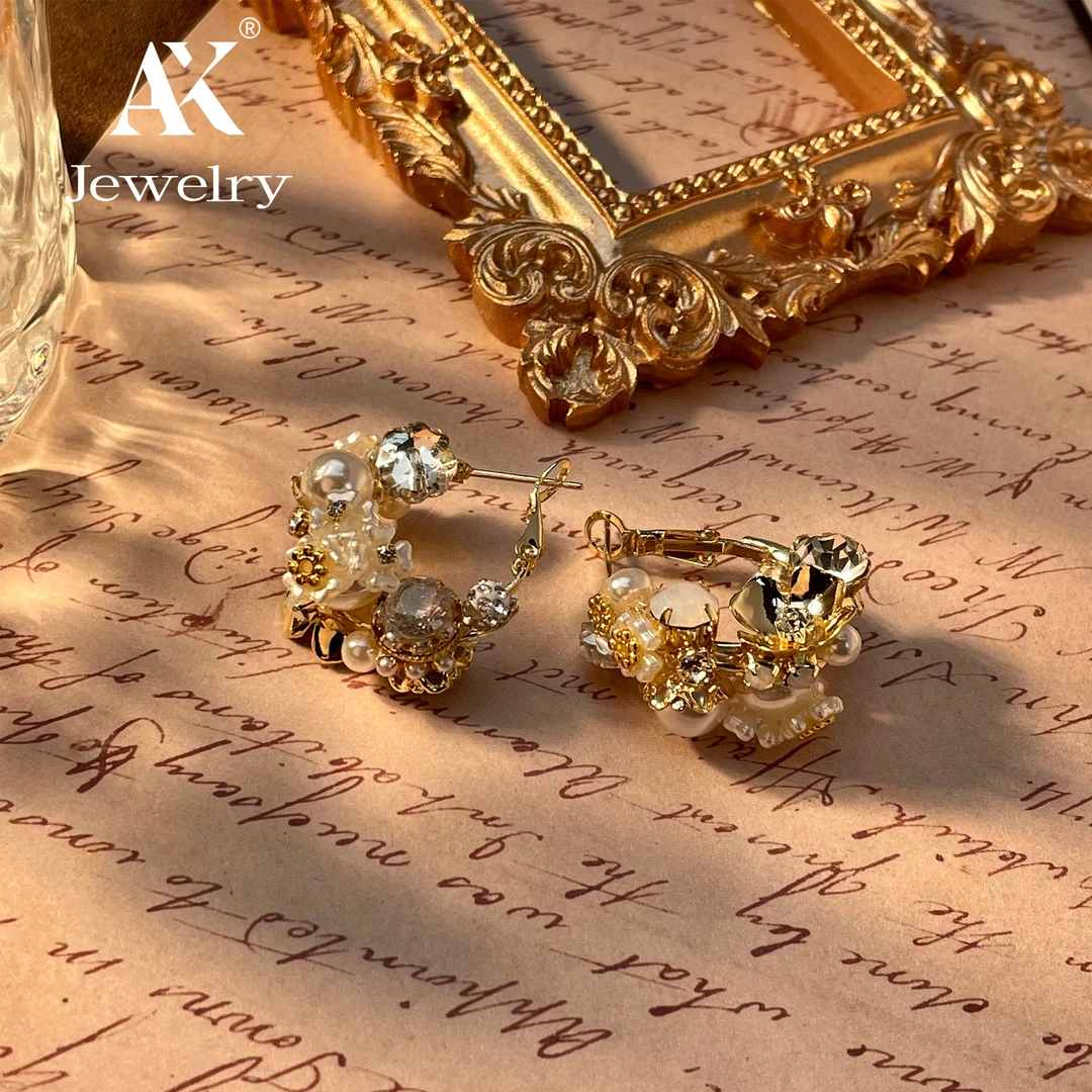 AXAK 铜合金耳饰 【梦幻舞会】温柔法式复古轻奢耳环