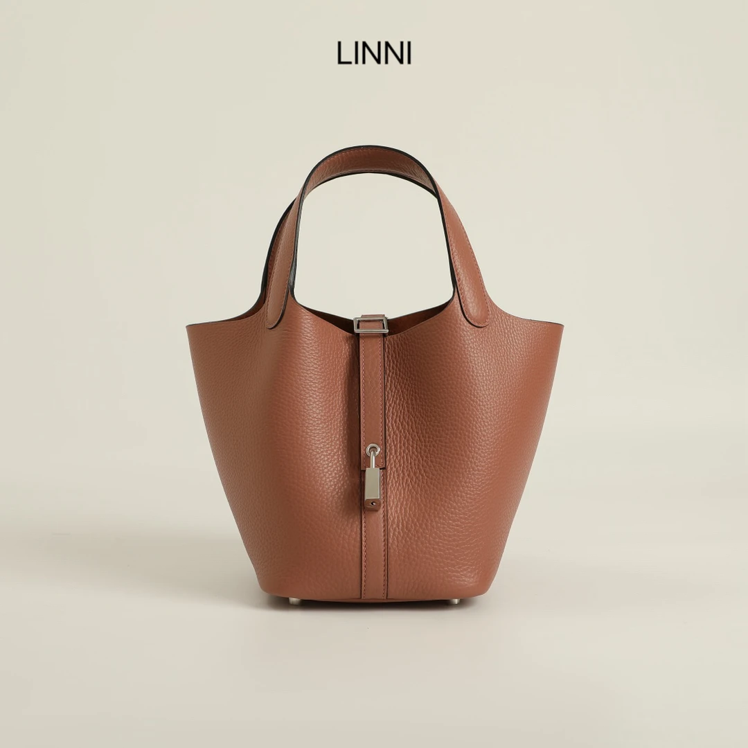 LINNI｜升级版（菜菜包）蜡线全钢五金TC胎牛皮手拎包高级真皮女包