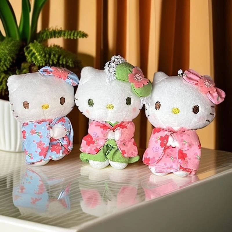 【KT小铺】日式樱花蓝色和服kT包包挂件可爱玩偶书包挂少女心玩偶钥