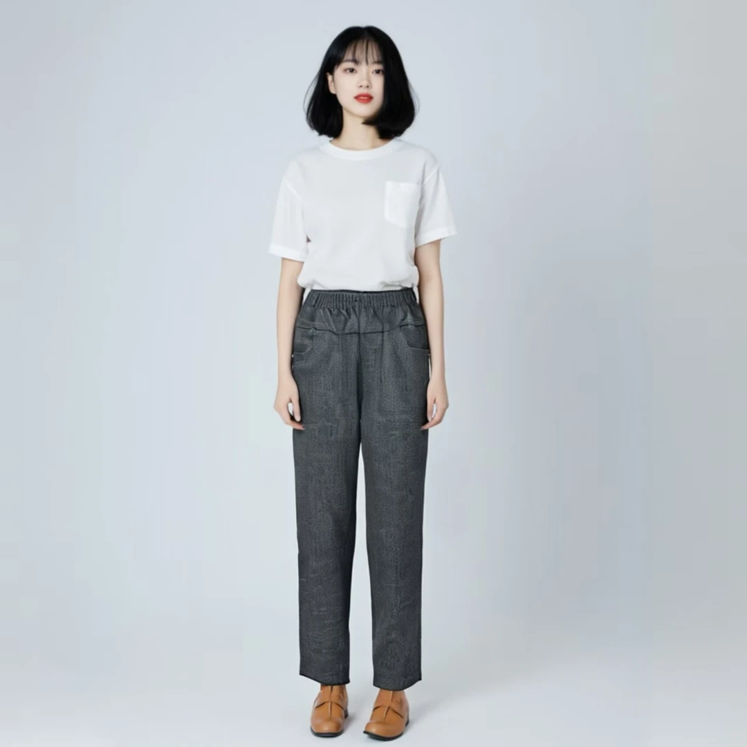 {春姐裤子3}妈妈中老年裤子春秋松紧女裤高腰宽松休闲老人长裤