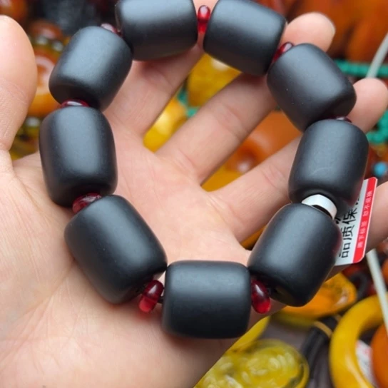 琥珀（花珀）手串未镶嵌蜜蜡