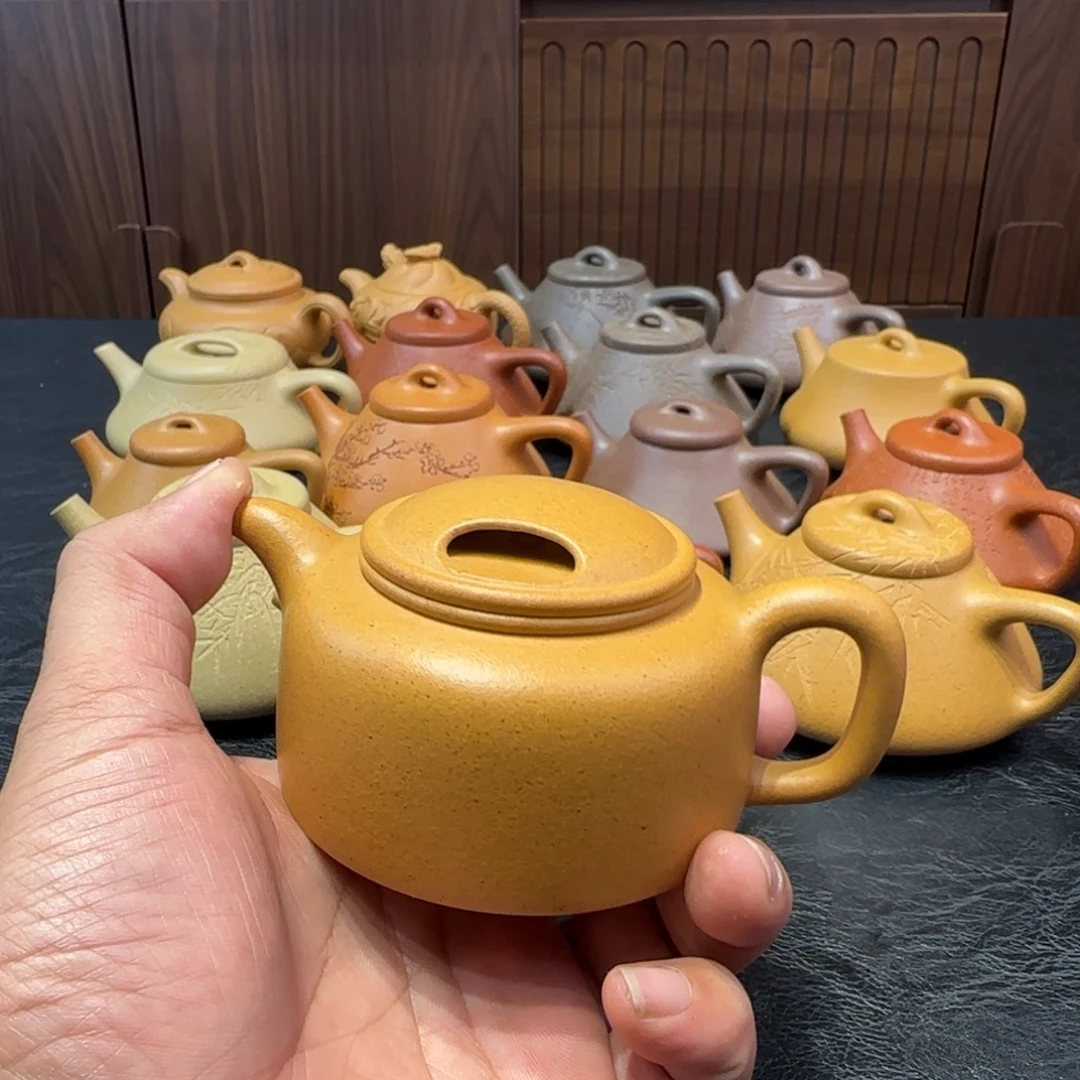 茶壶紫砂精挑老宕口黄金段仿古150cc