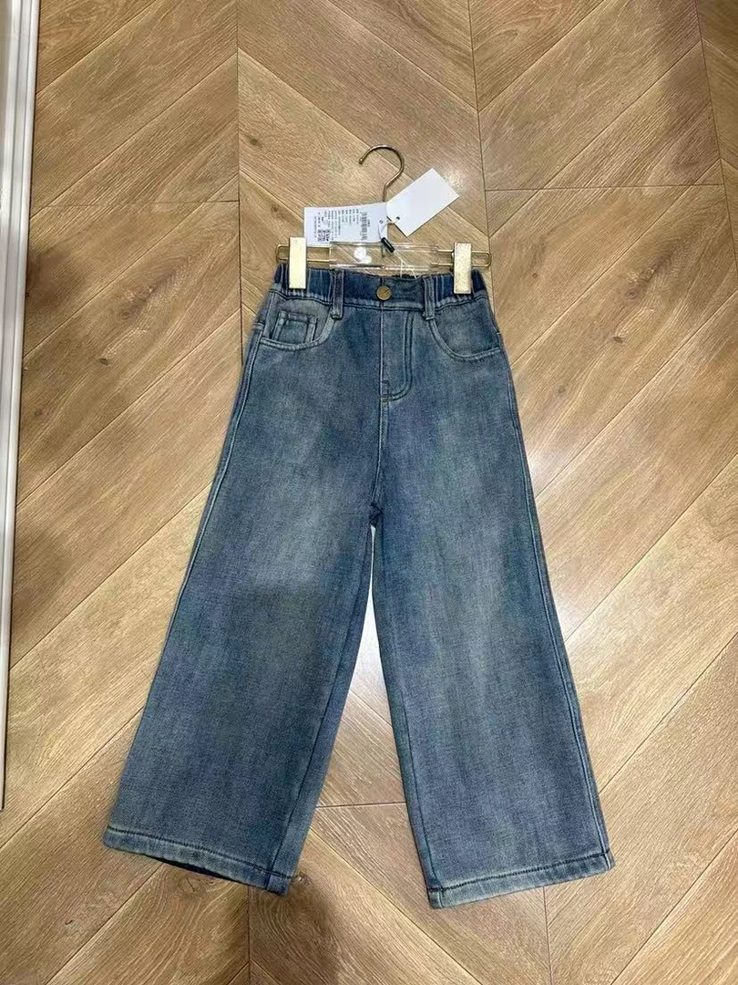 44m84627大童一体绒牛仔裤儿童
