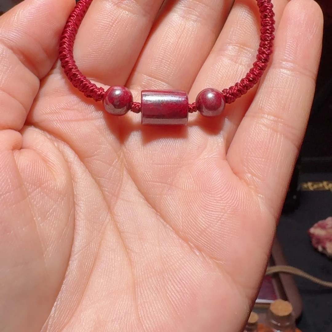 天然辰砂原矿编织手绳