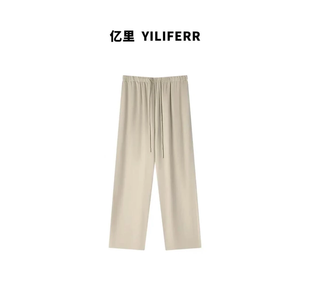 慵懒舒适垂感直筒休闲长裤Y0643