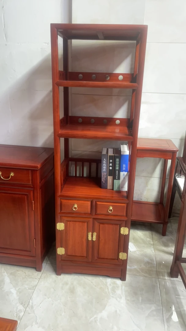 刺猬紫檀木小书柜多功能红木收纳架茶水柜储物架