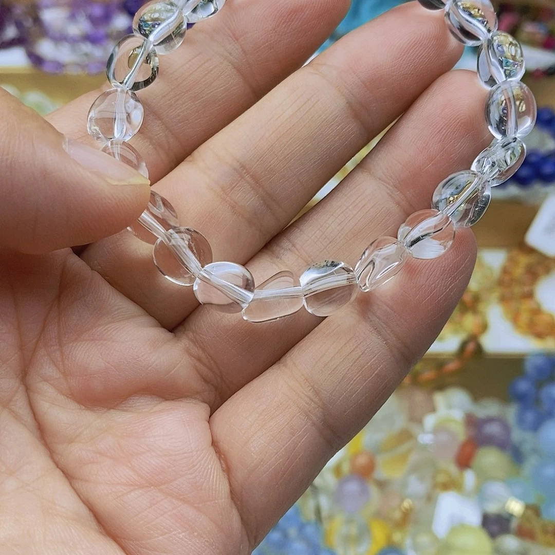 未镶嵌手链水晶天然白水随形手链8m吗