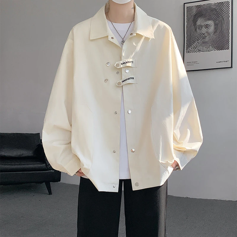 美式复古翻领外套2025春秋款青少年炸街痞帅上衣潮牌宽松飞行夹克