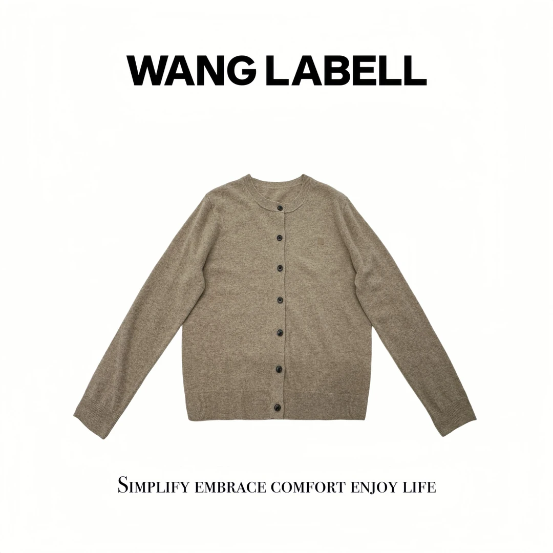 【秋】 |   笑脸羊毛开衫  百搭简约纯色圆领长袖