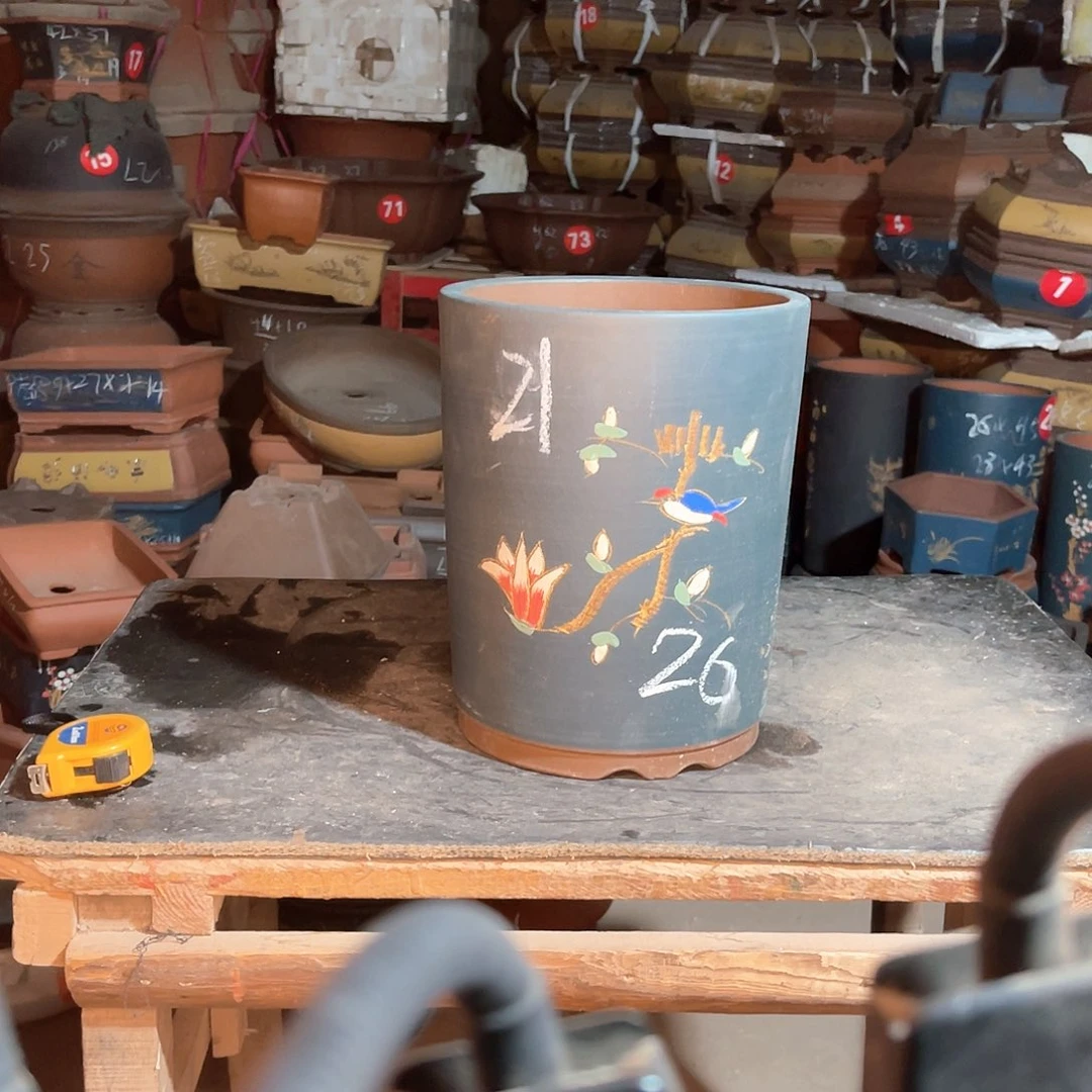 紫砂花盆桶盆一个