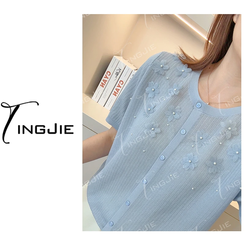 B2695短袖上衣针织毛衣上衣女