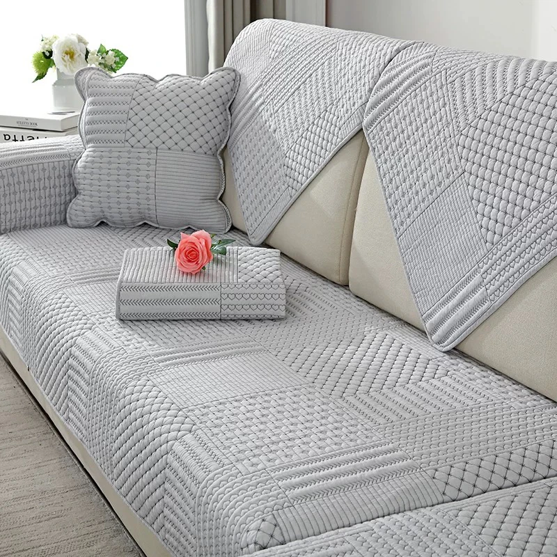 《辉岳》约90x200 中灰色小爱心棉质沙发垫 发一个微瑕