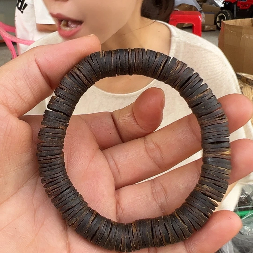 手串沉香海南老白奇金丝玉化红油原母树沉水皮油单圈一条1.0