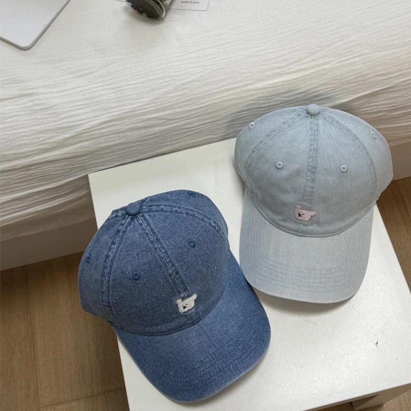 TIFICY户外夏季新款韩版休闲百搭小众复古牛仔小狗鸭舌帽女大头围