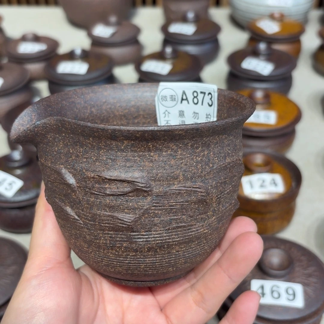 粗瓷茶具素胎无釉盖碗