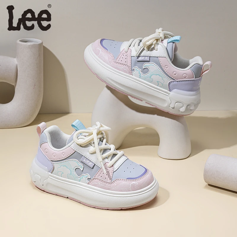 Leekids儿童运动板鞋2025春季新款女童时尚休闲鞋透气防滑潮鞋子