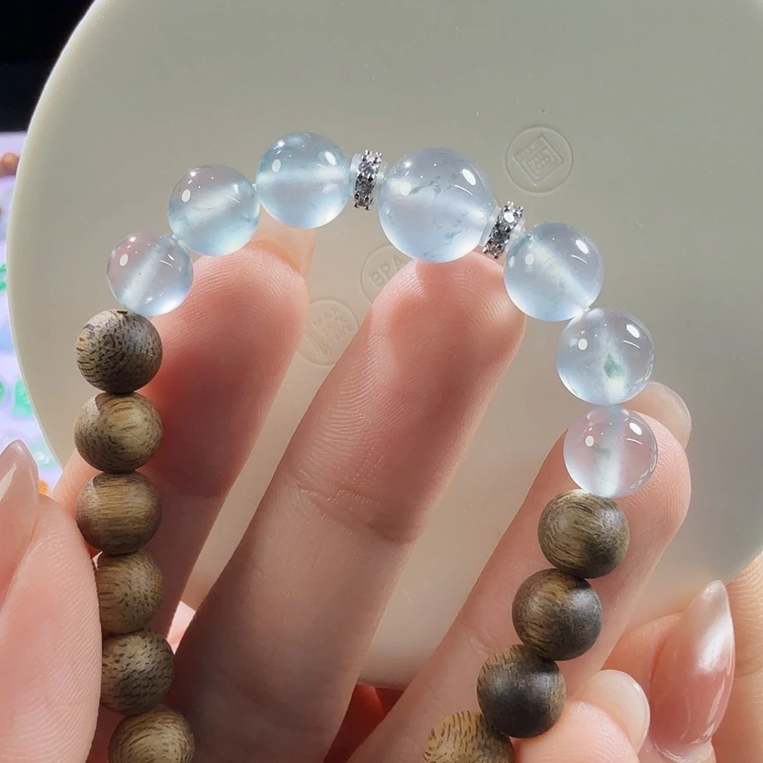 翡翠合金颈饰超美高冰玻璃珠