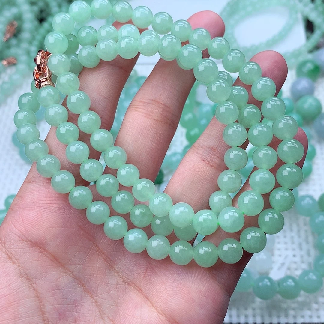 文***️翡翠未镶嵌毛衣链