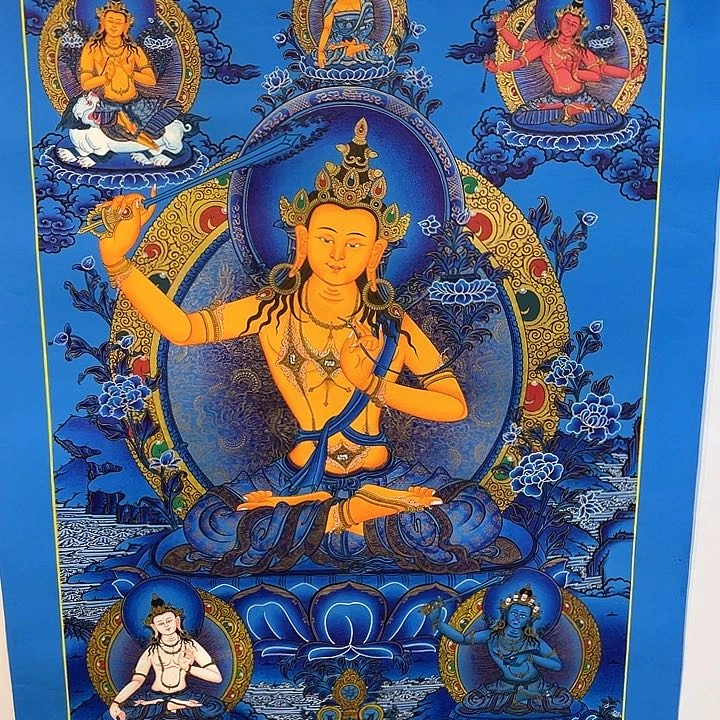 装裱画50×75五文殊纯手绘