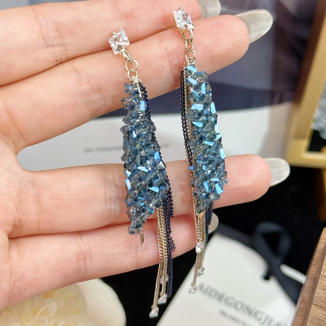 铜合金耳饰 A348 春夏气质长流苏温柔气质优雅女神时尚耳环