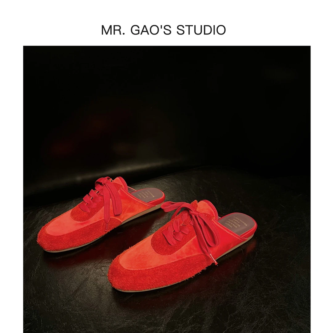 25新款春夏平底纯色小众休闲半拖复古通勤时尚包头拖百搭女鞋