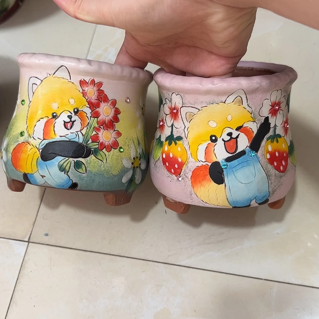 景德镇炫彩手绘景德镇陶瓷花盆