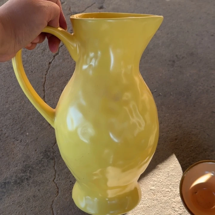 瓷黄色花瓶超大插花瓶微瑕