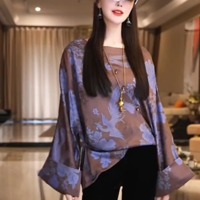 2025早秋新款国风新中式盘扣长袖衬衫女松弛感气质减龄时尚上衣潮