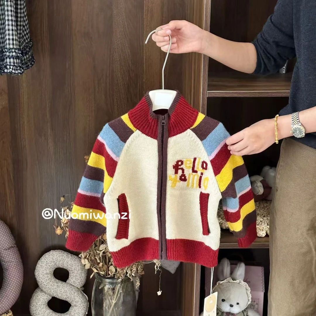 XZM-1856-儿童时尚洋气百搭彩卡通毛衣（冬款）