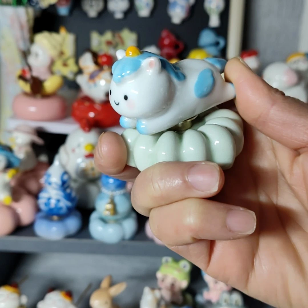 陶瓷陶瓷小蓝马转转摆件
