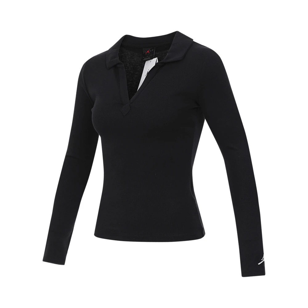 NIKE耐克女子AS W J LS KNIT TOP HO 2有领长袖T恤FV7192-010