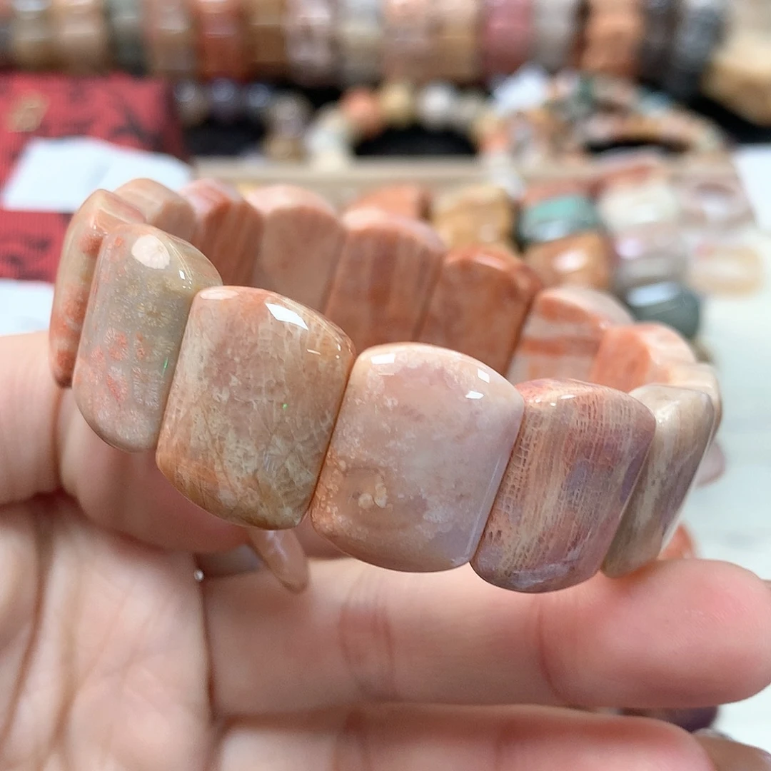 硅化珊瑚（珊瑚玉）手链未镶嵌画***糕273