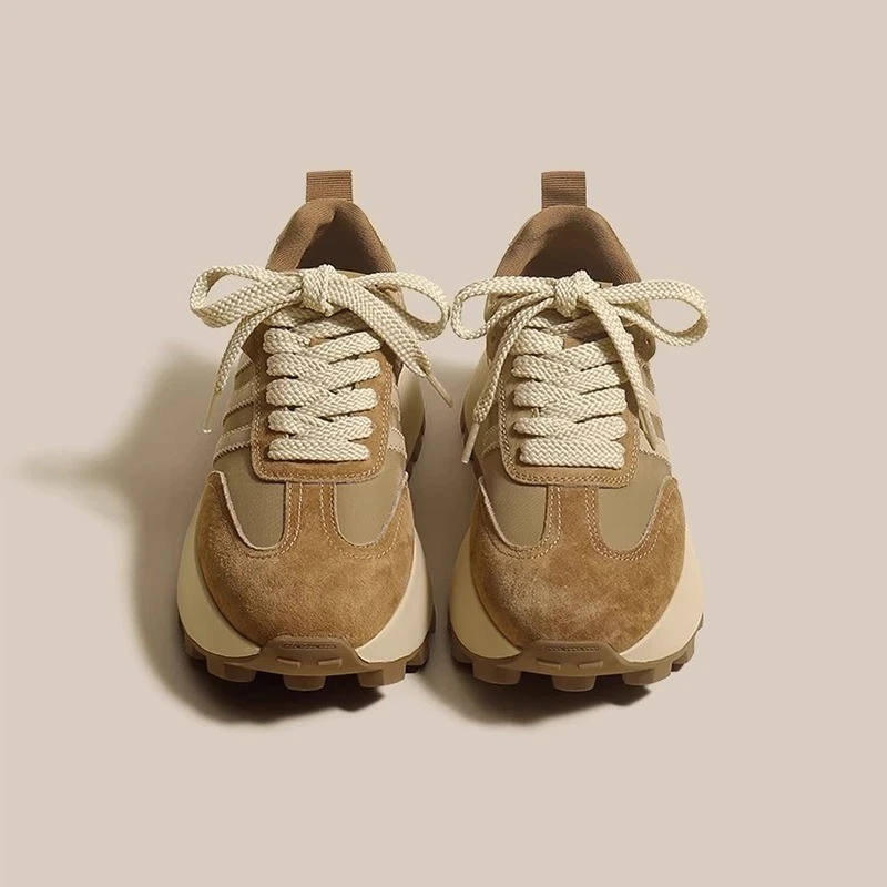 【DR明星同款】小众百搭!MICHAEL KIMI老爹鞋加绒复古圆头磨砂皮