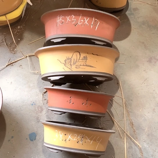 紫砂花盆       处理椭圆2套